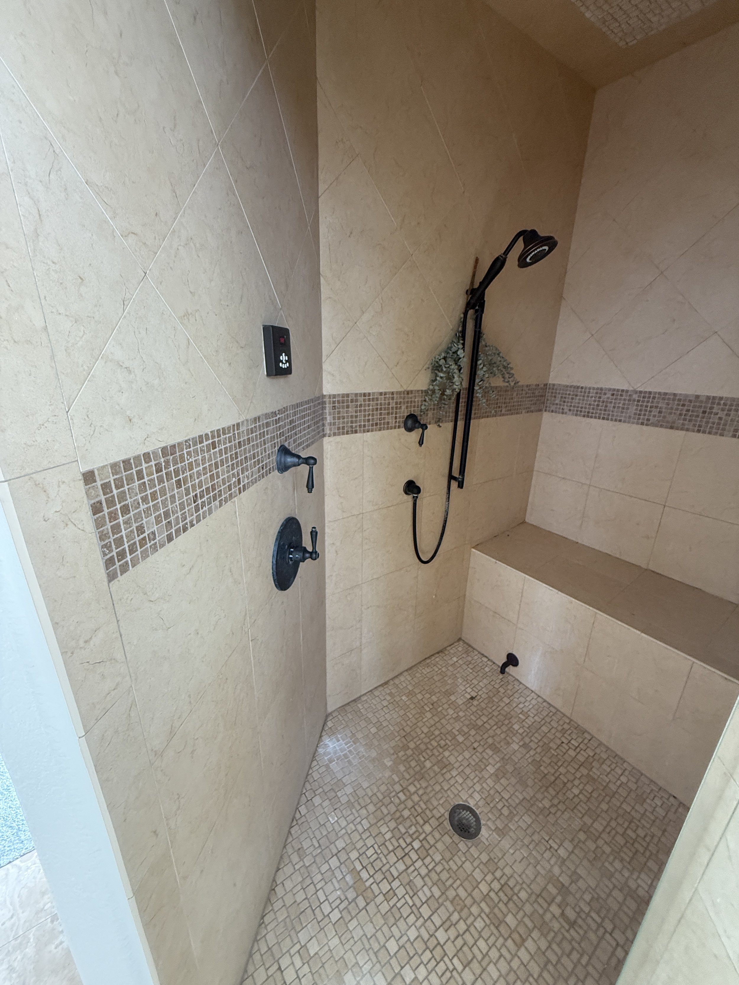 Primary Shower (where sauna is now)