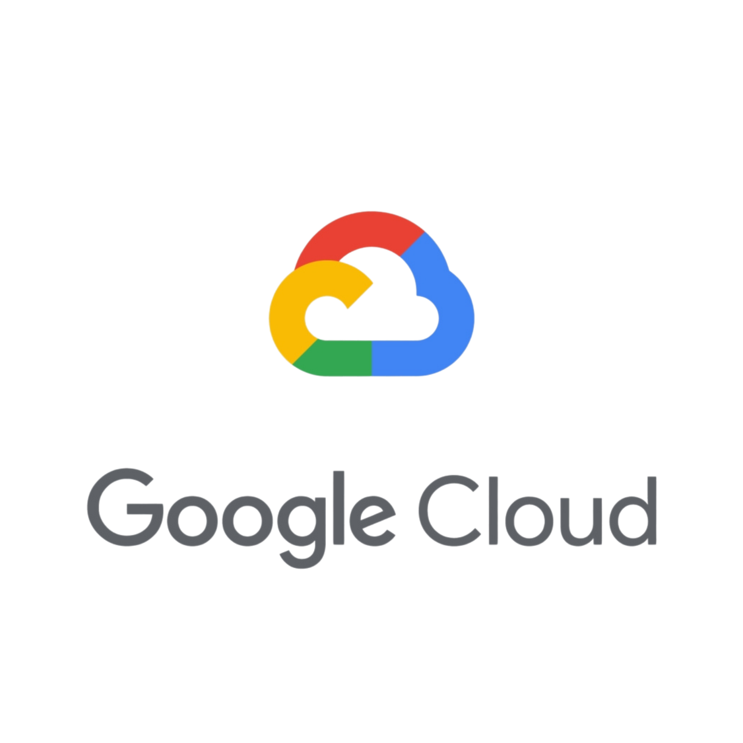Google logo with red, yellow, green, and blue colors and the text "Google Cloud" underneath.