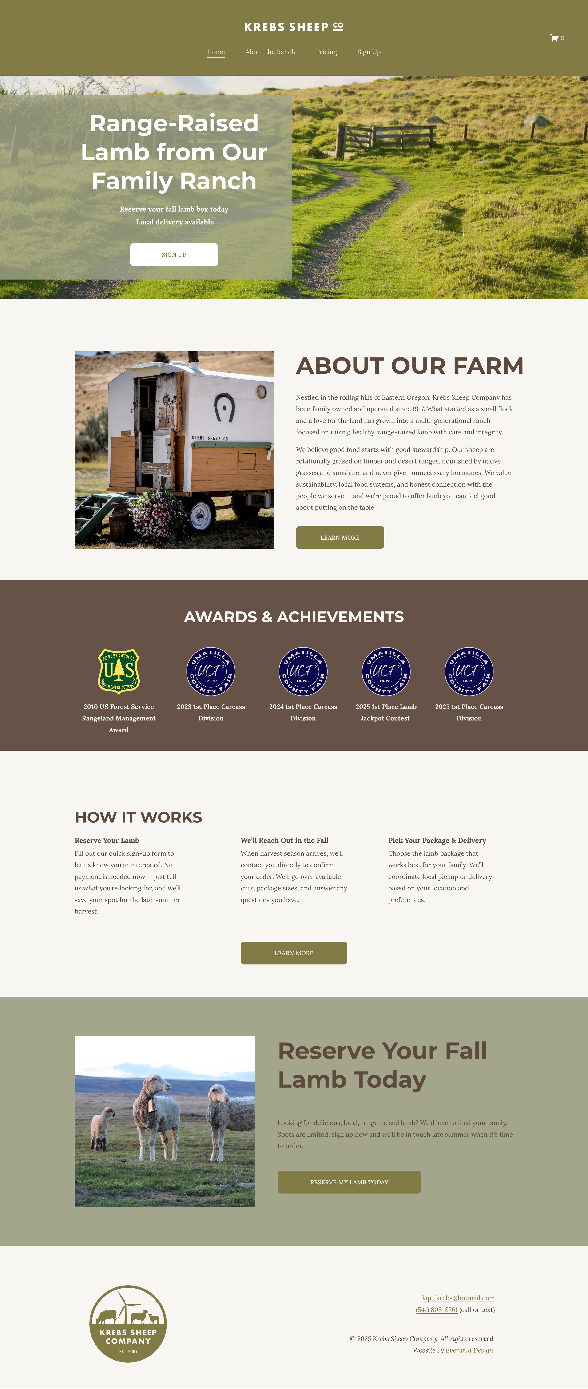 website design for local sheep ranch by Wildverse Creative — branding in Hermiston Oregon