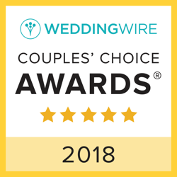 WeddingWire Couples' Choice Awards 2018 logo with five gold stars