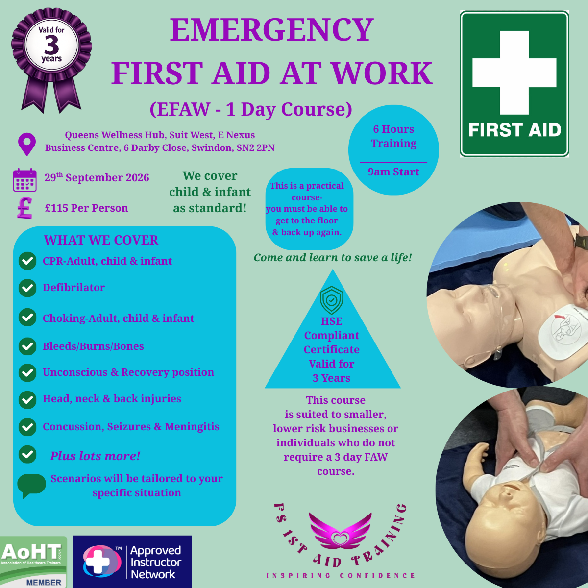 6 hrs training with certificate that lasts 3 years