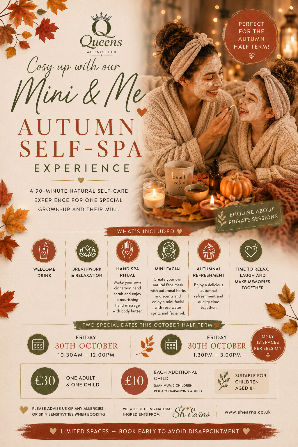 Autumn Self Spa session for you and your mini. 