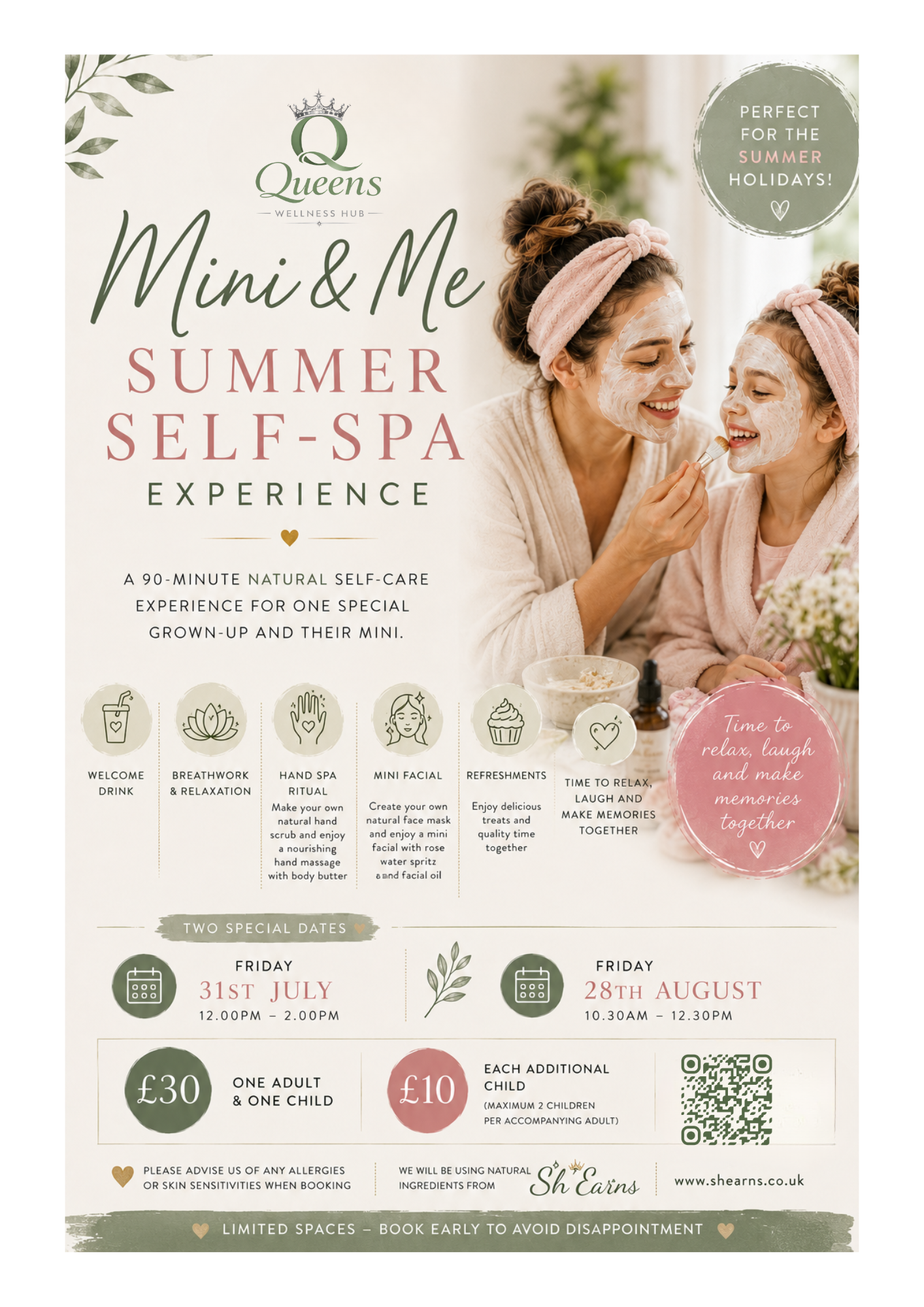 Mini & Me Self Spa experience for the holidays 
