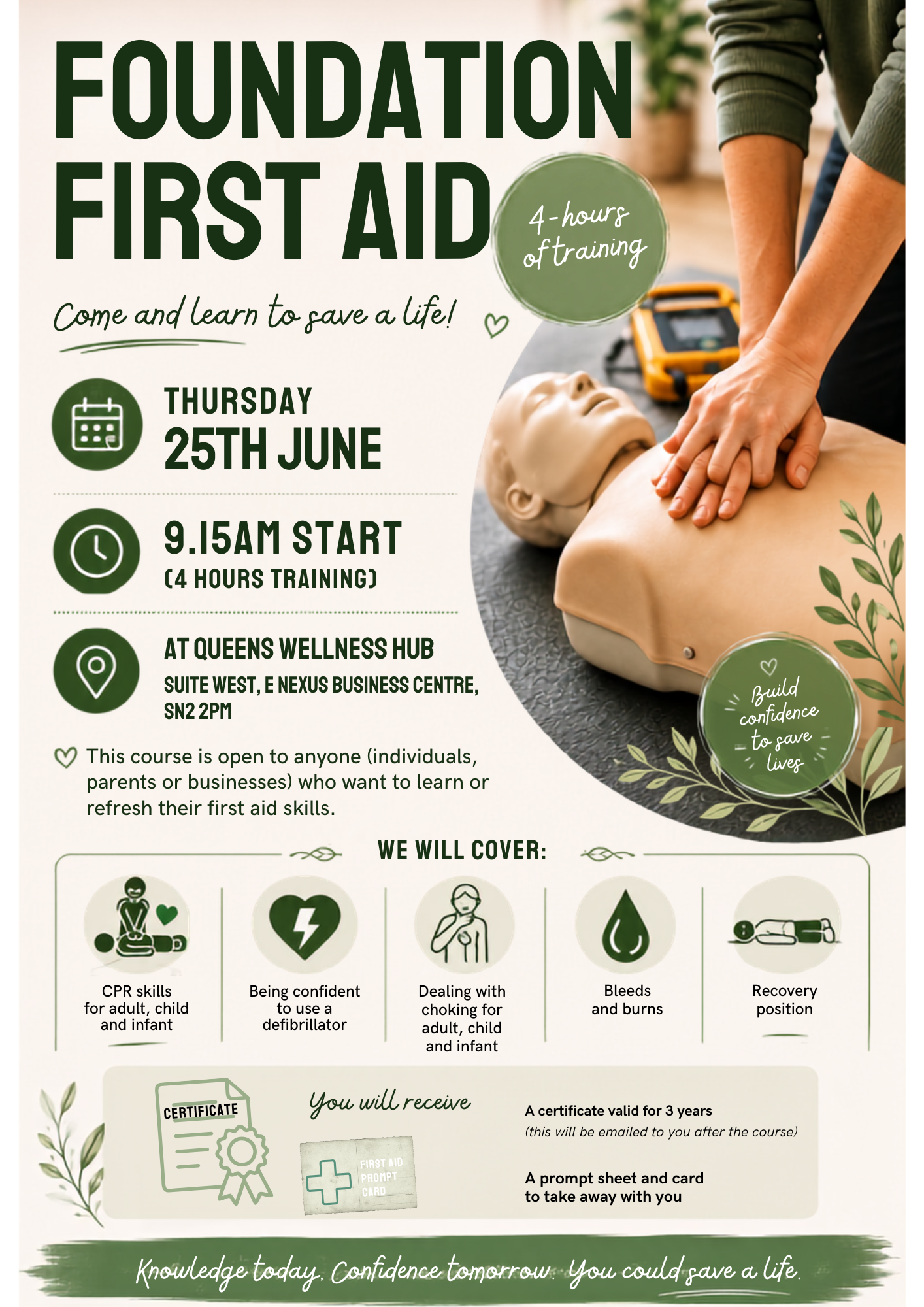 Come learn to save a life! Only £70pp

