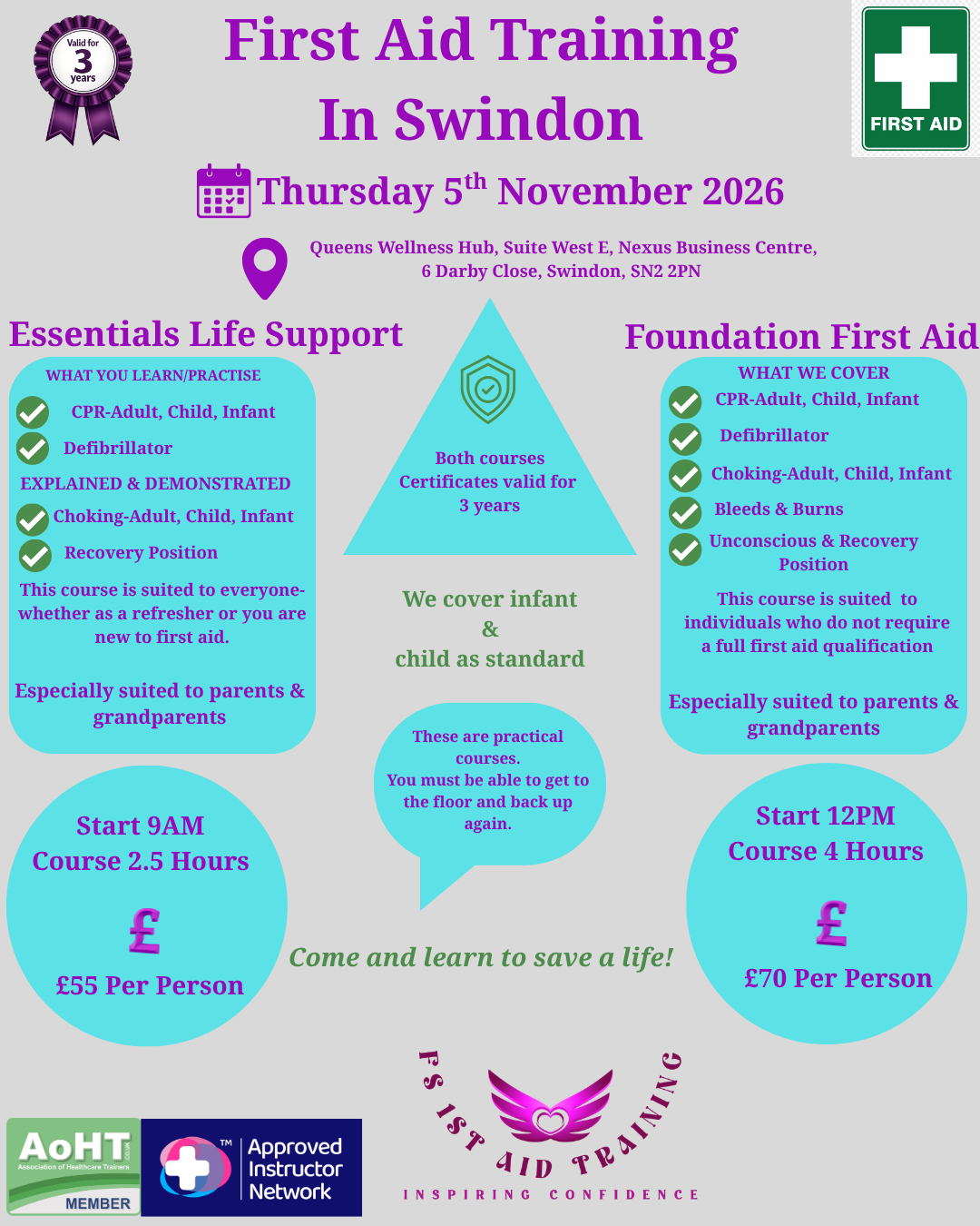 Two different first aid courses.  Please choose which, on next page...