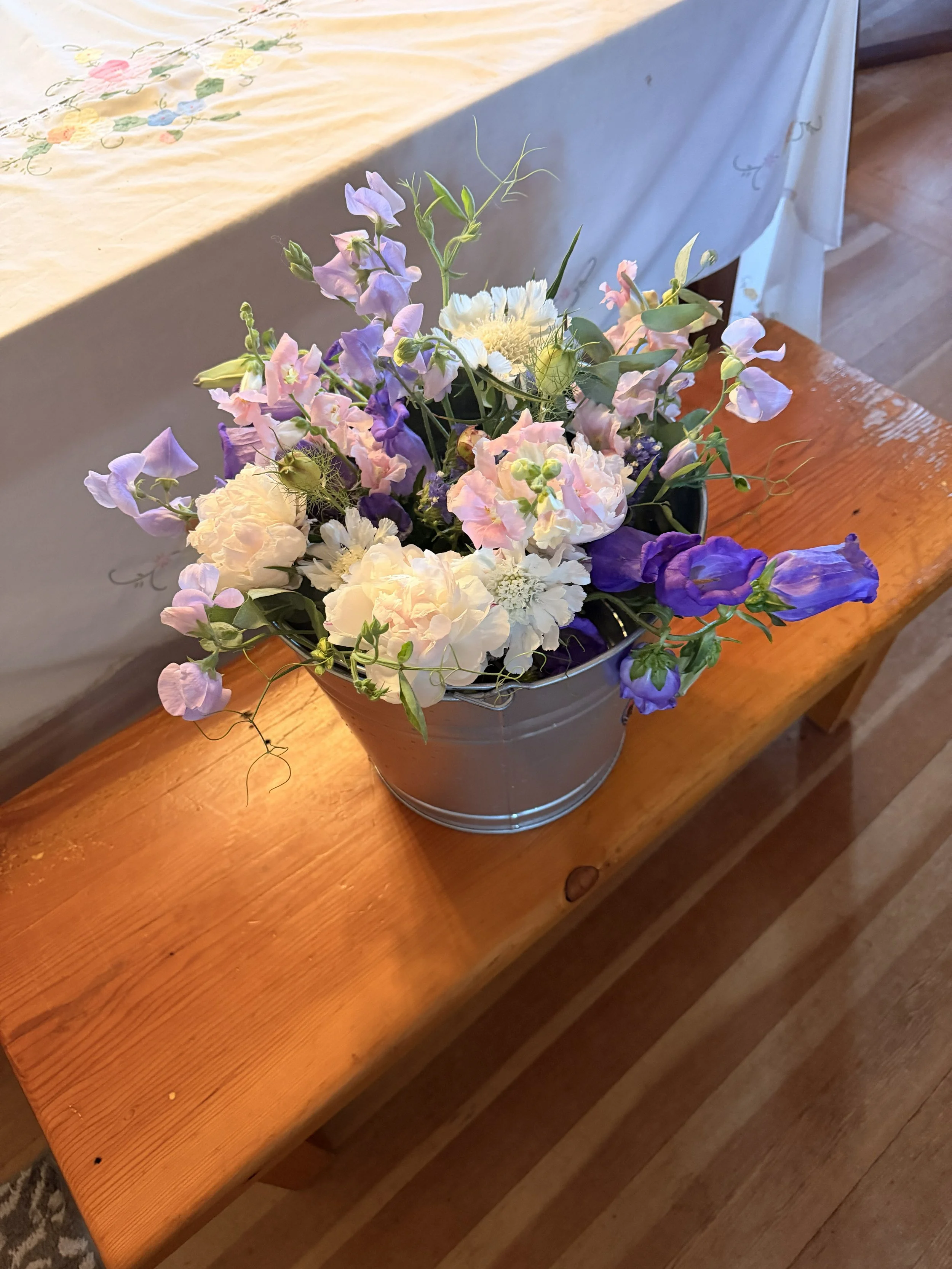 Stunning springtime bouquet from local grower, Stacey Denton, of Flora Farm & Design Studio. (Photo credit: Melissa Mitchell-Hooge)