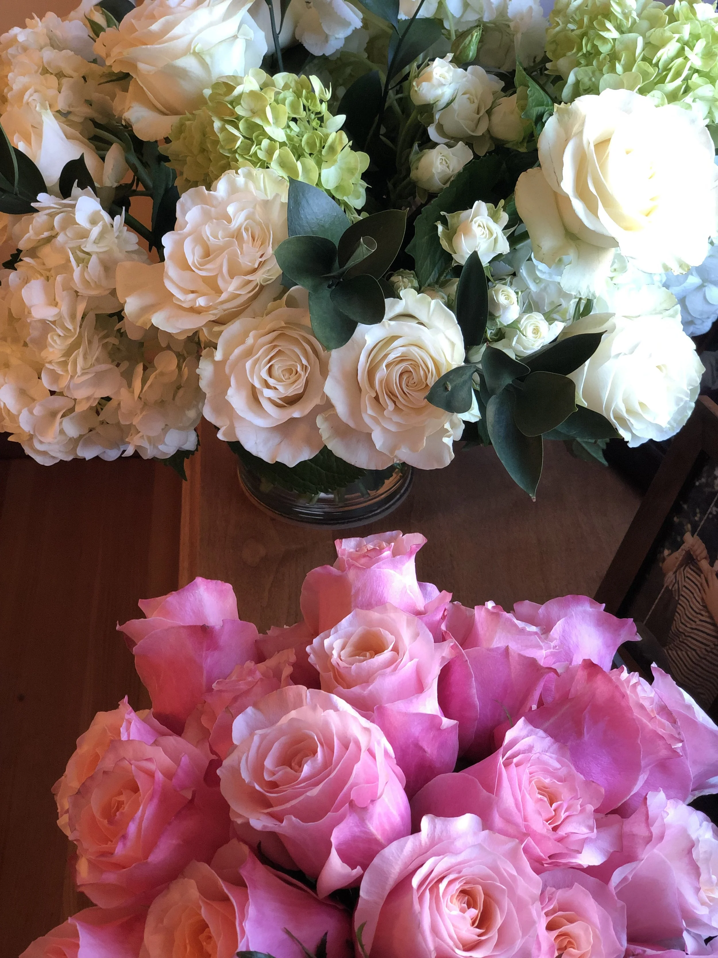 Beautiful roses and hydrangeas from a weekend workshop I attended at Flower School New York. (Floral design and photo credit: Melissa Mitchell-Hooge)