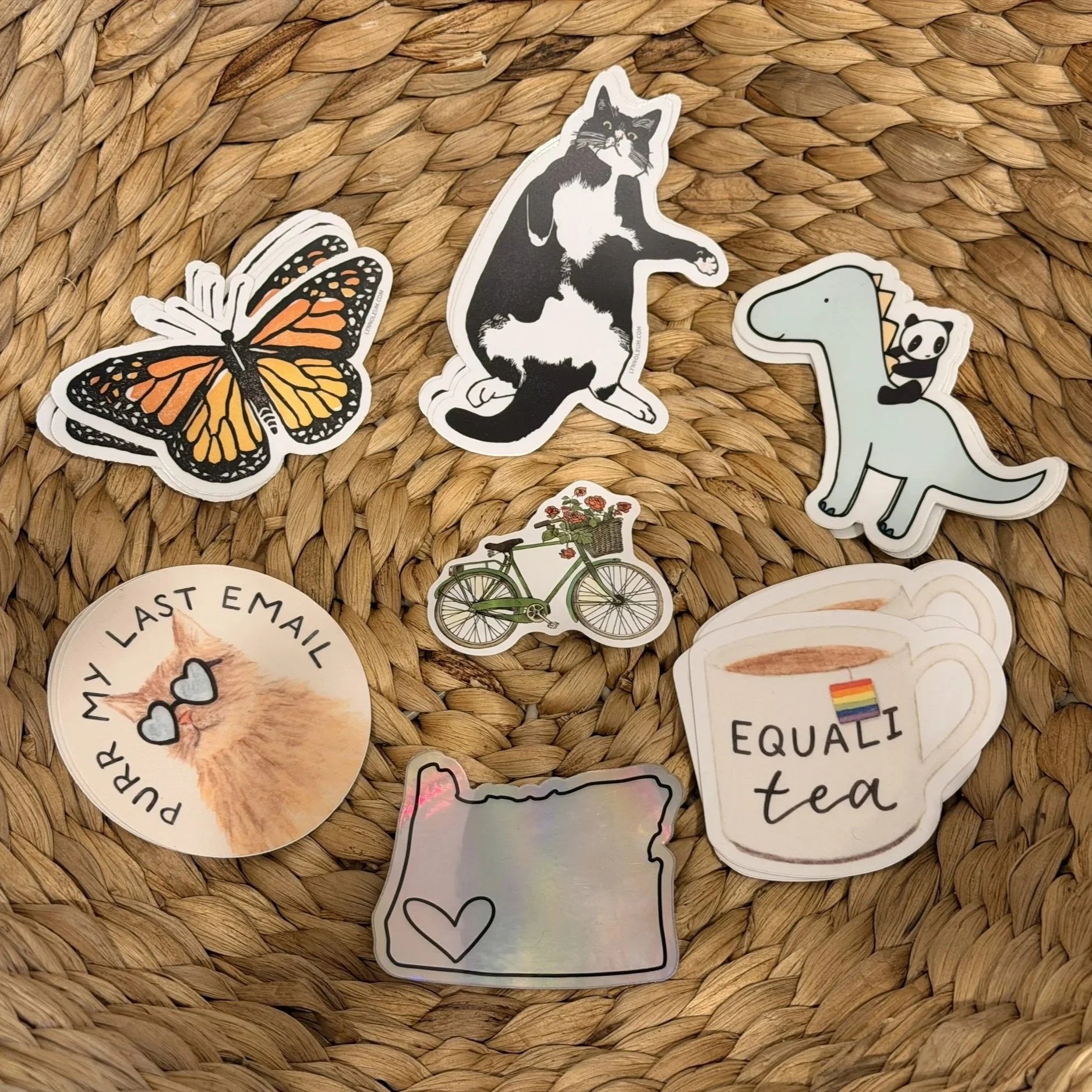 Purr My Last Email Sticker with various other stickers at Bloomie's Boutique