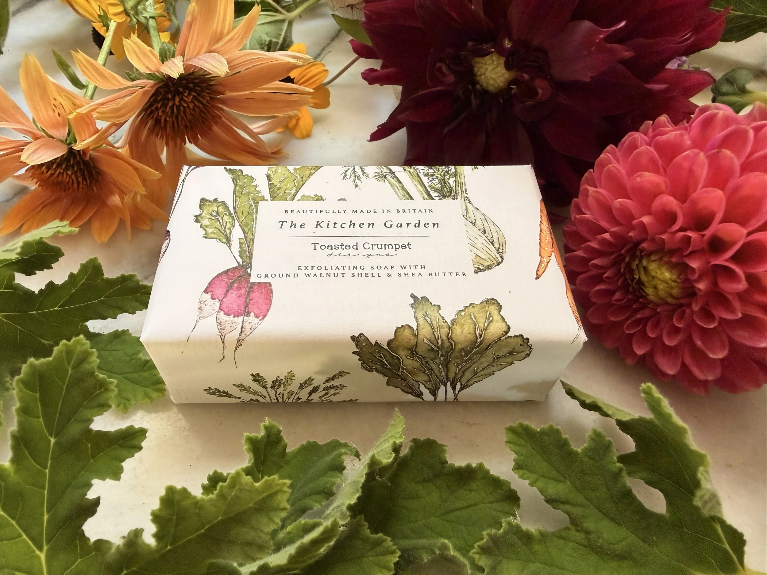 Toasted Crumpet Kitchen Gardener's Soap with flowers