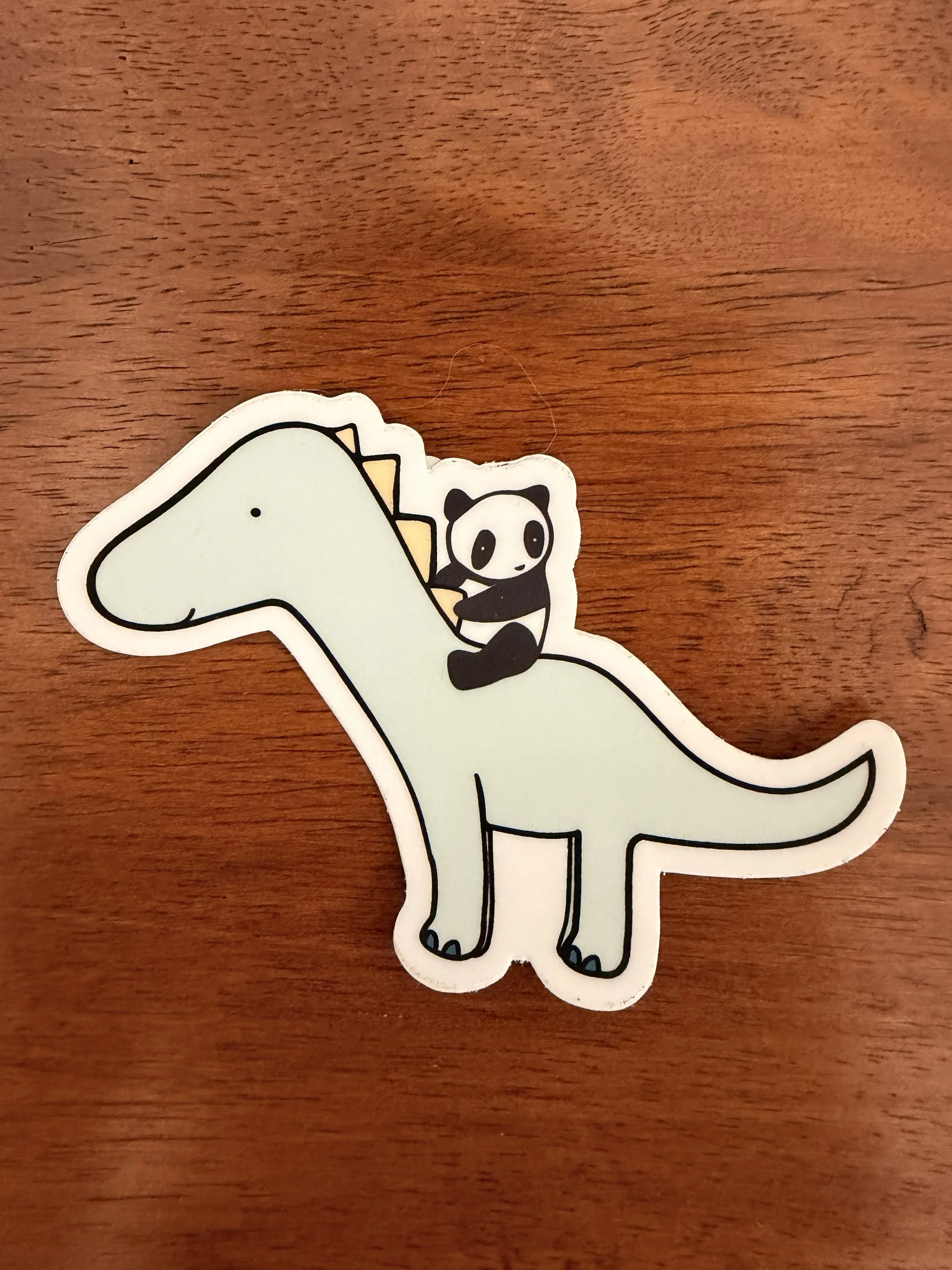 Panda Riding Dinosaur Vinyl Sticker