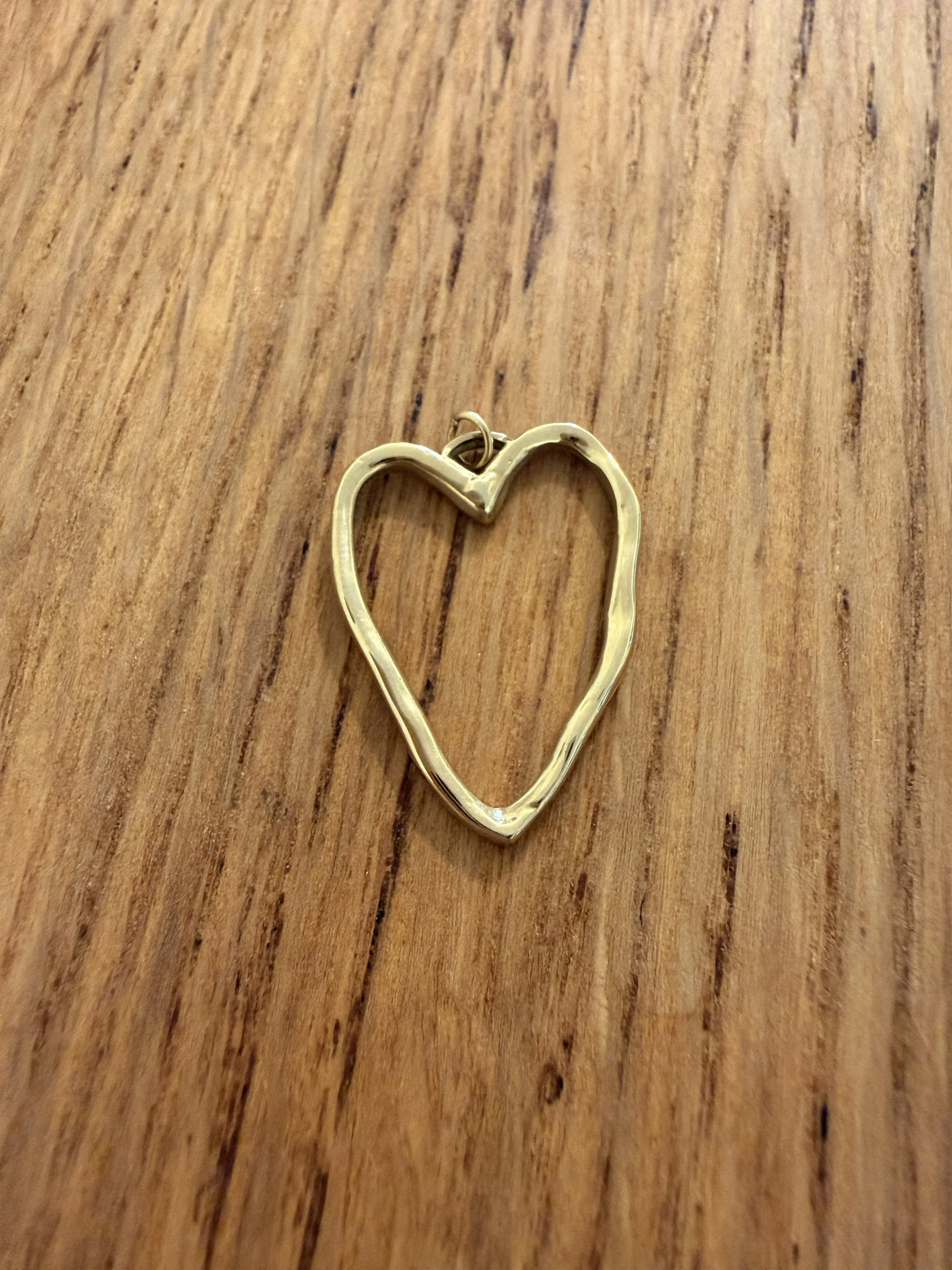 Hammered Heart Outline Pendant