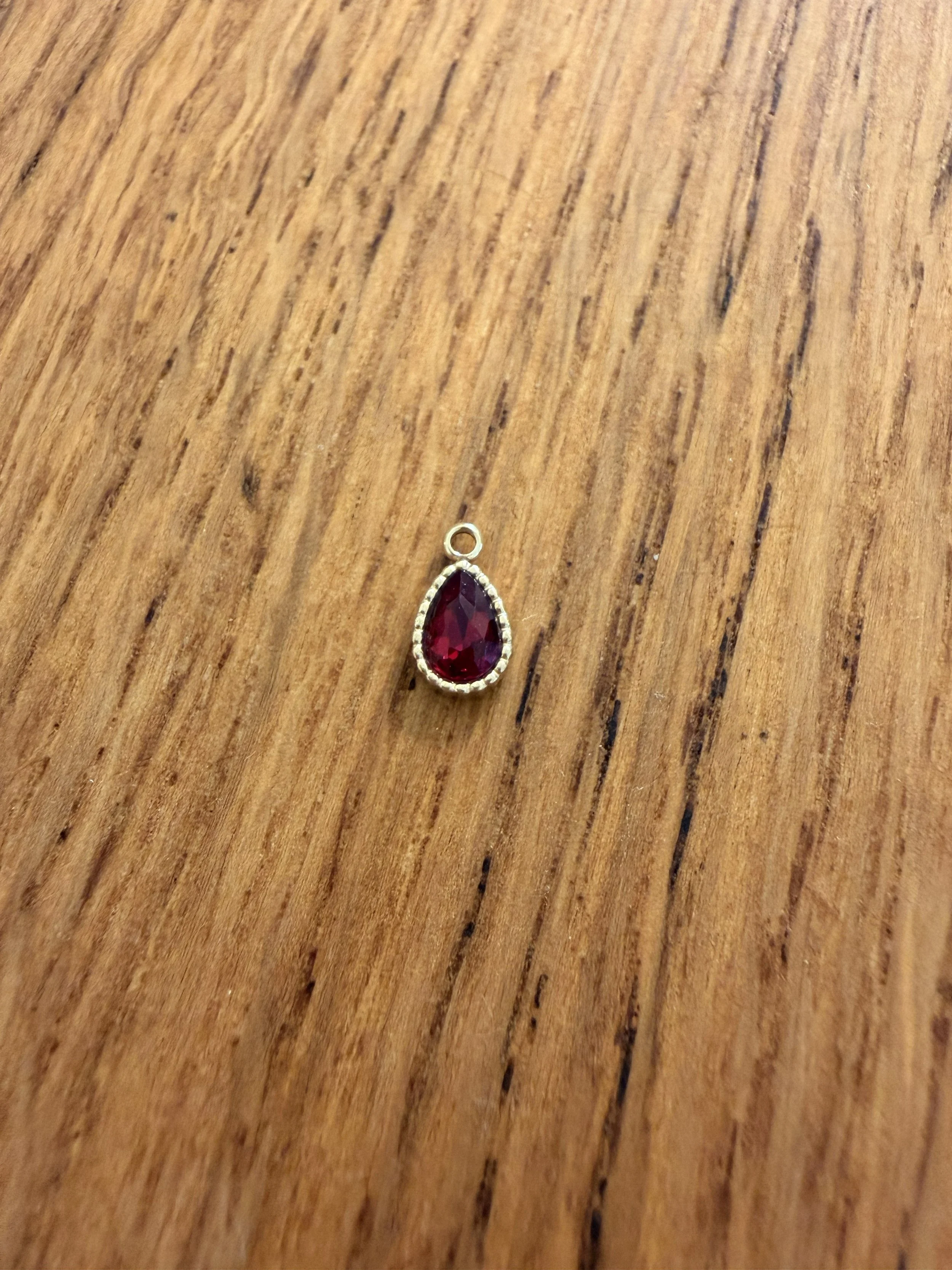 Pear Cut Birthstone Charm