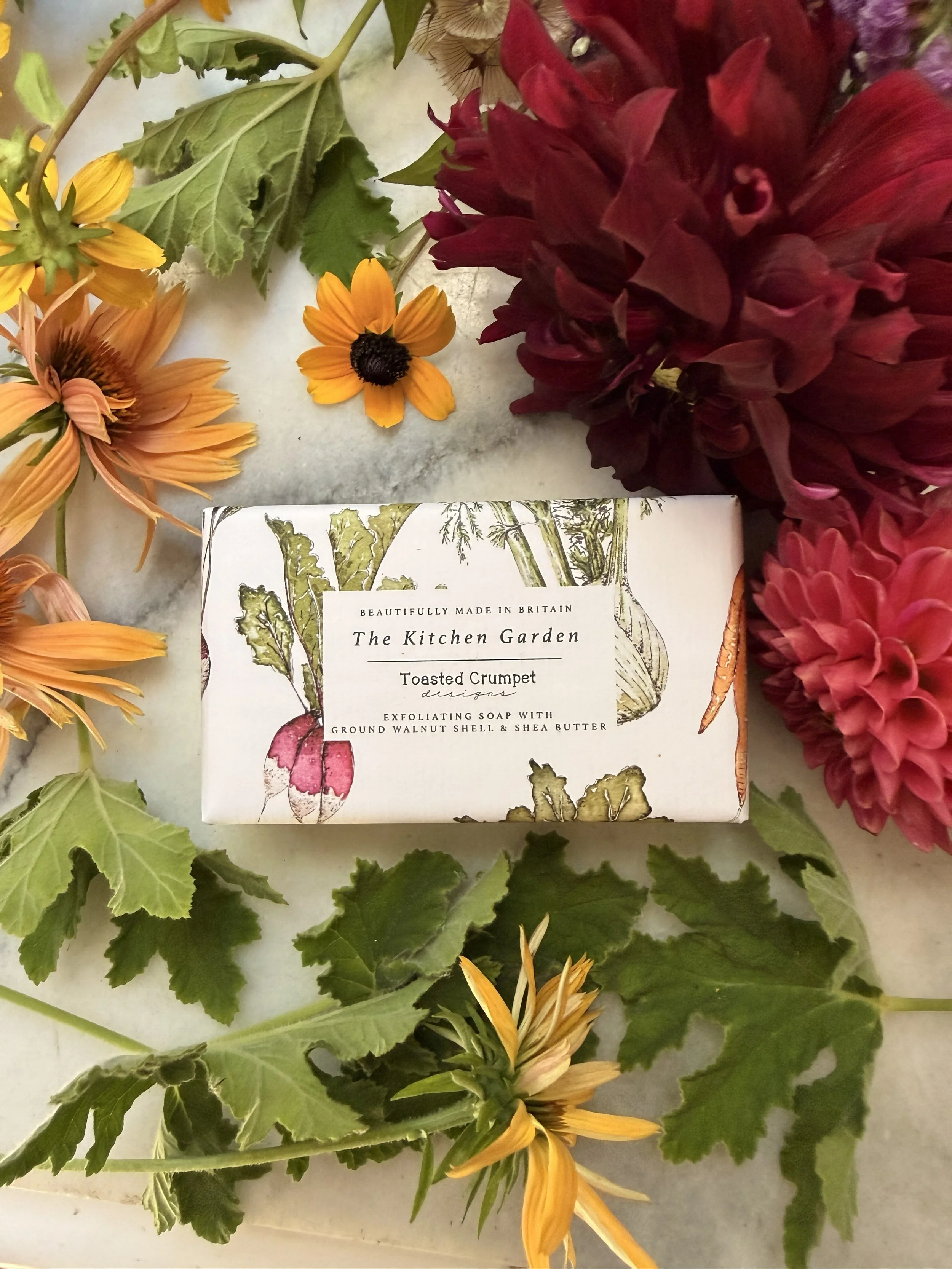 Toasted Crumpet Kitchen Gardener's Soap with flowers