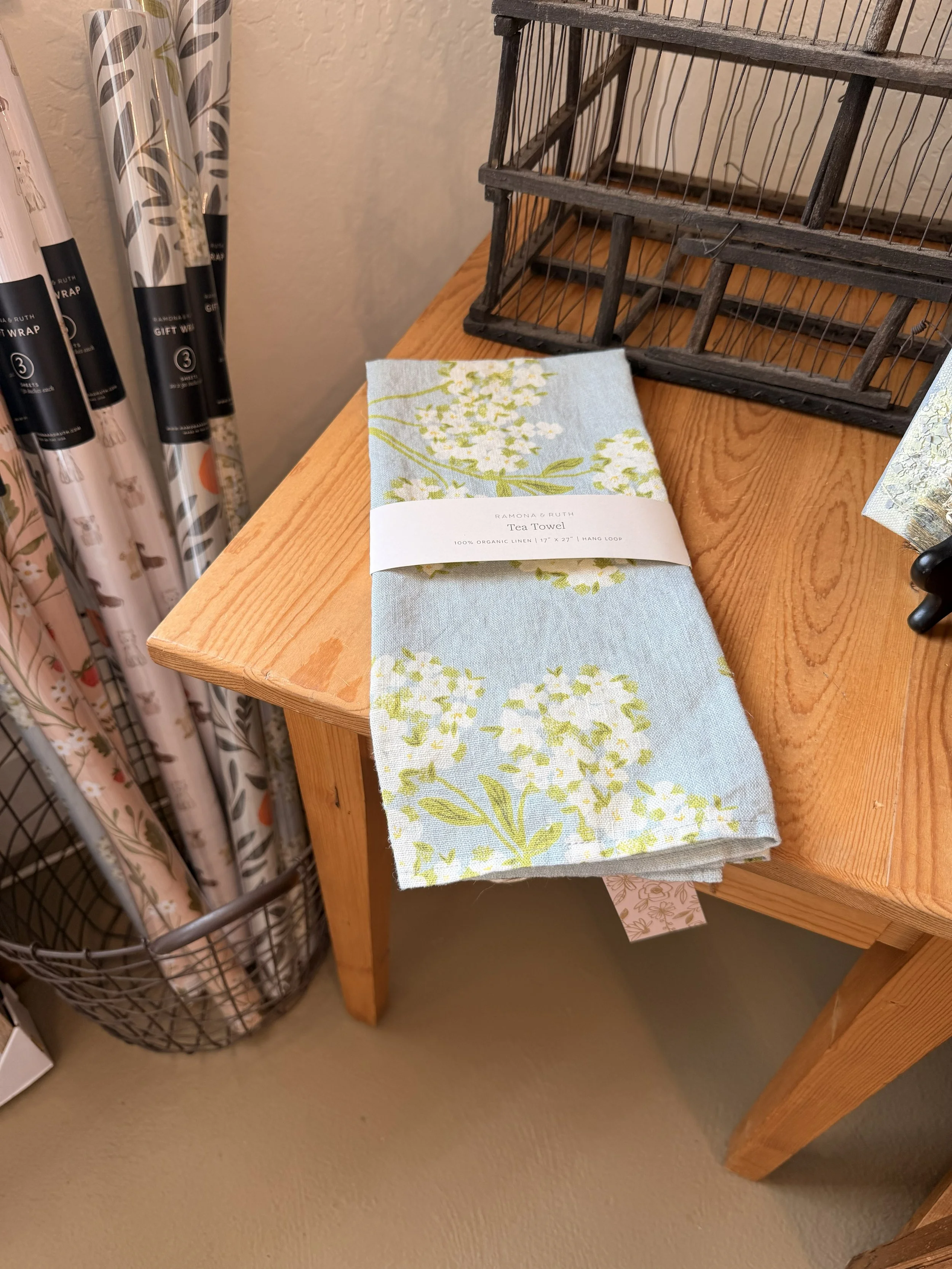 Ramona and Ruth Hydrangea Tea Towel Styled #1.jpg
