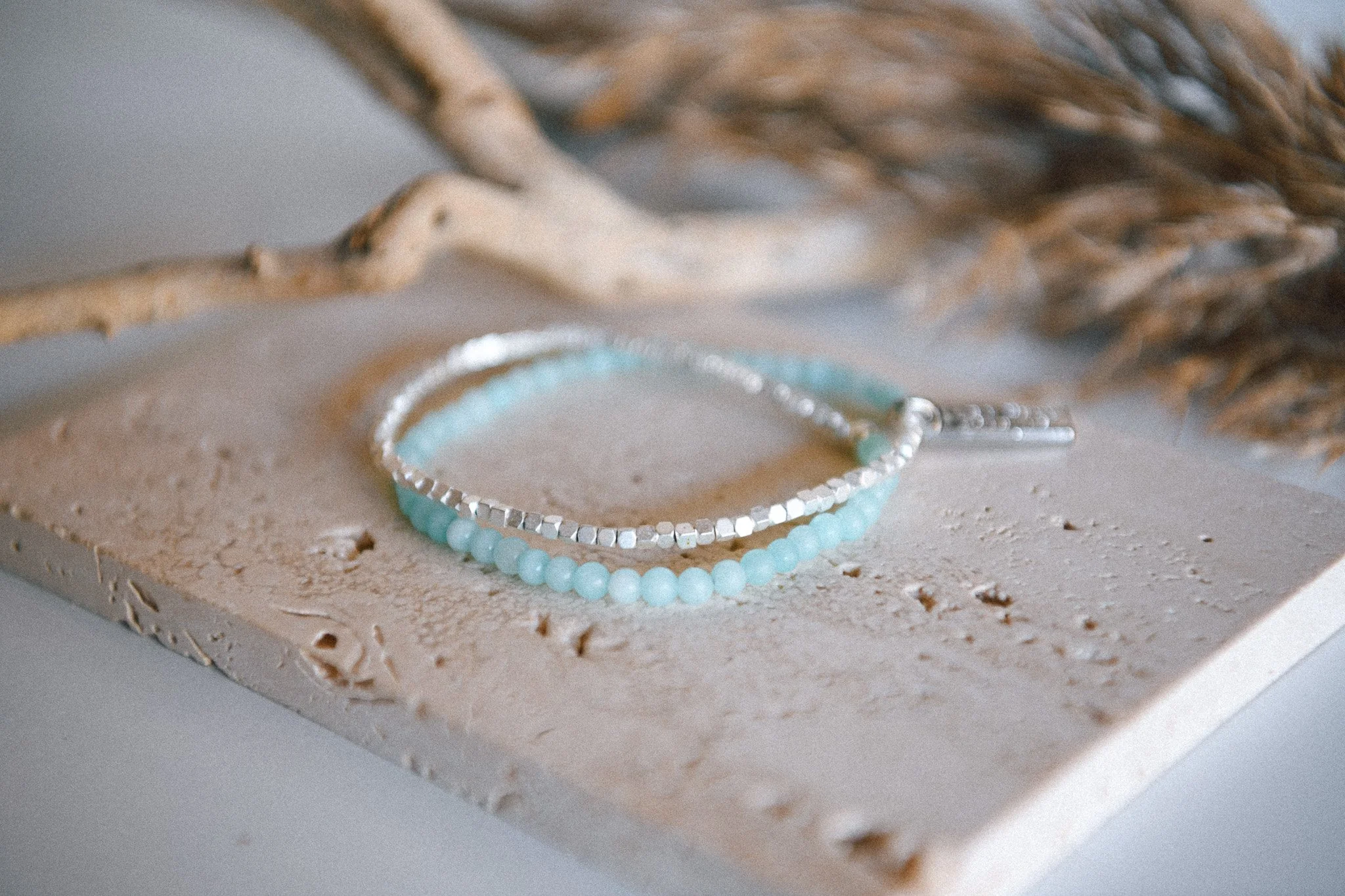 Jade Gemstone Double Wrap Bracelet