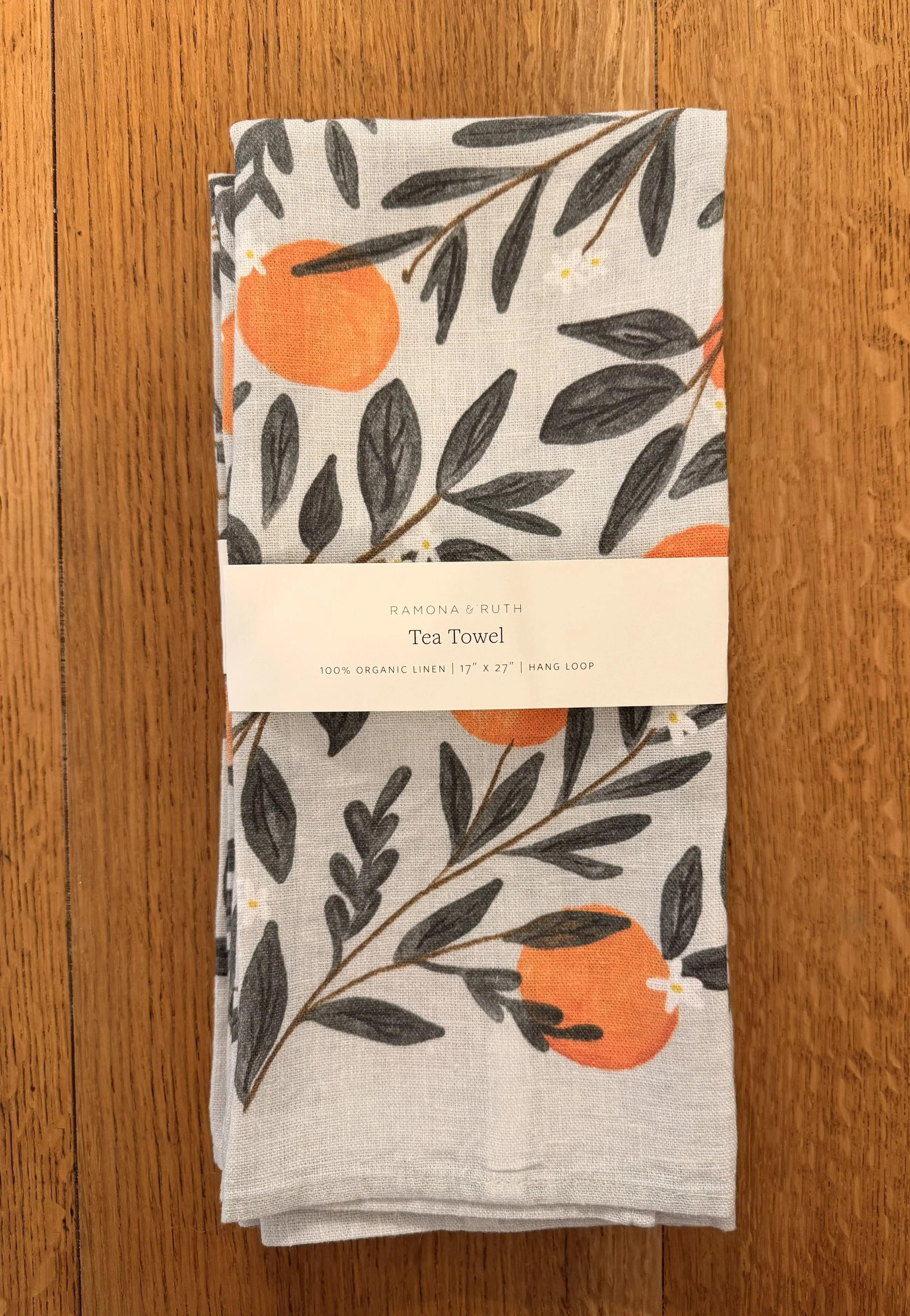 Oranges Linen Tea Towel
