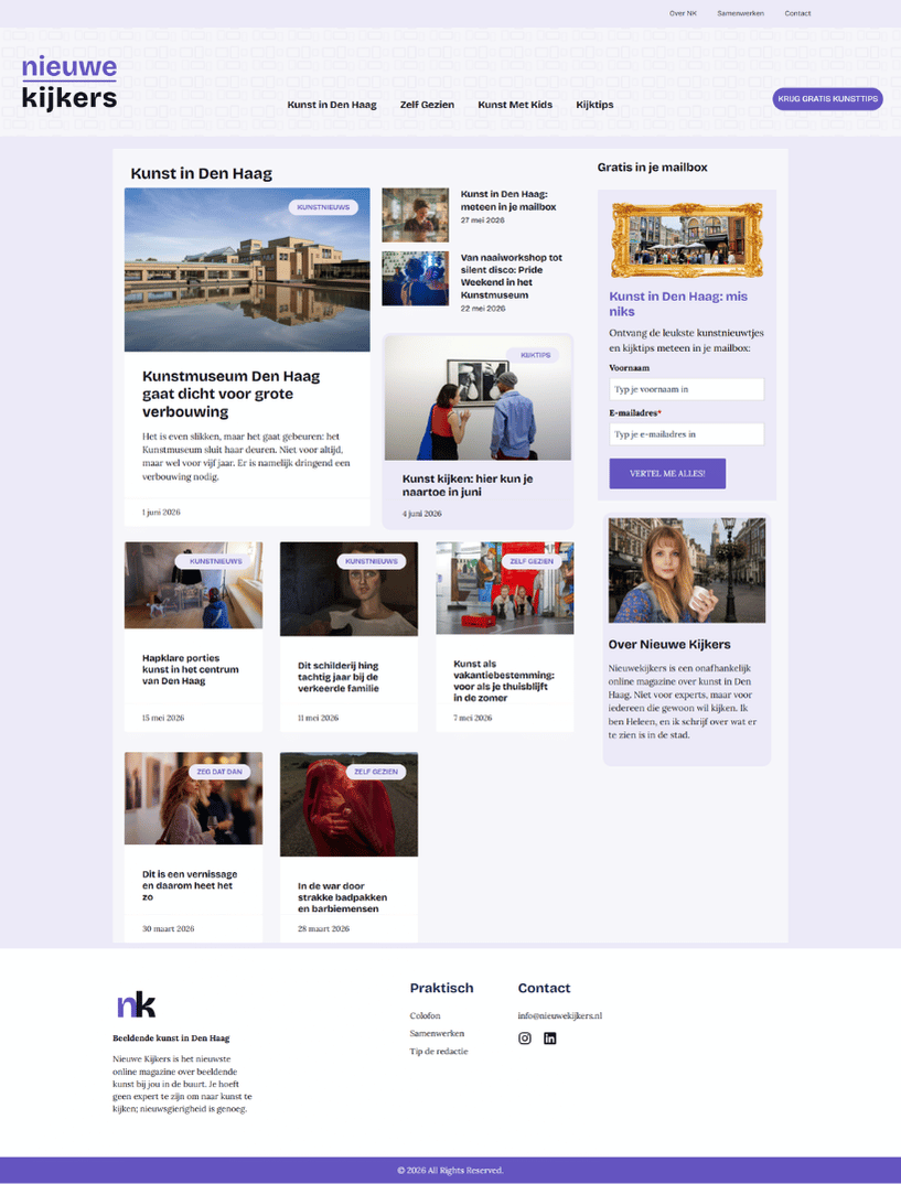 Online kunstmagazine Nieuwe Kijkers