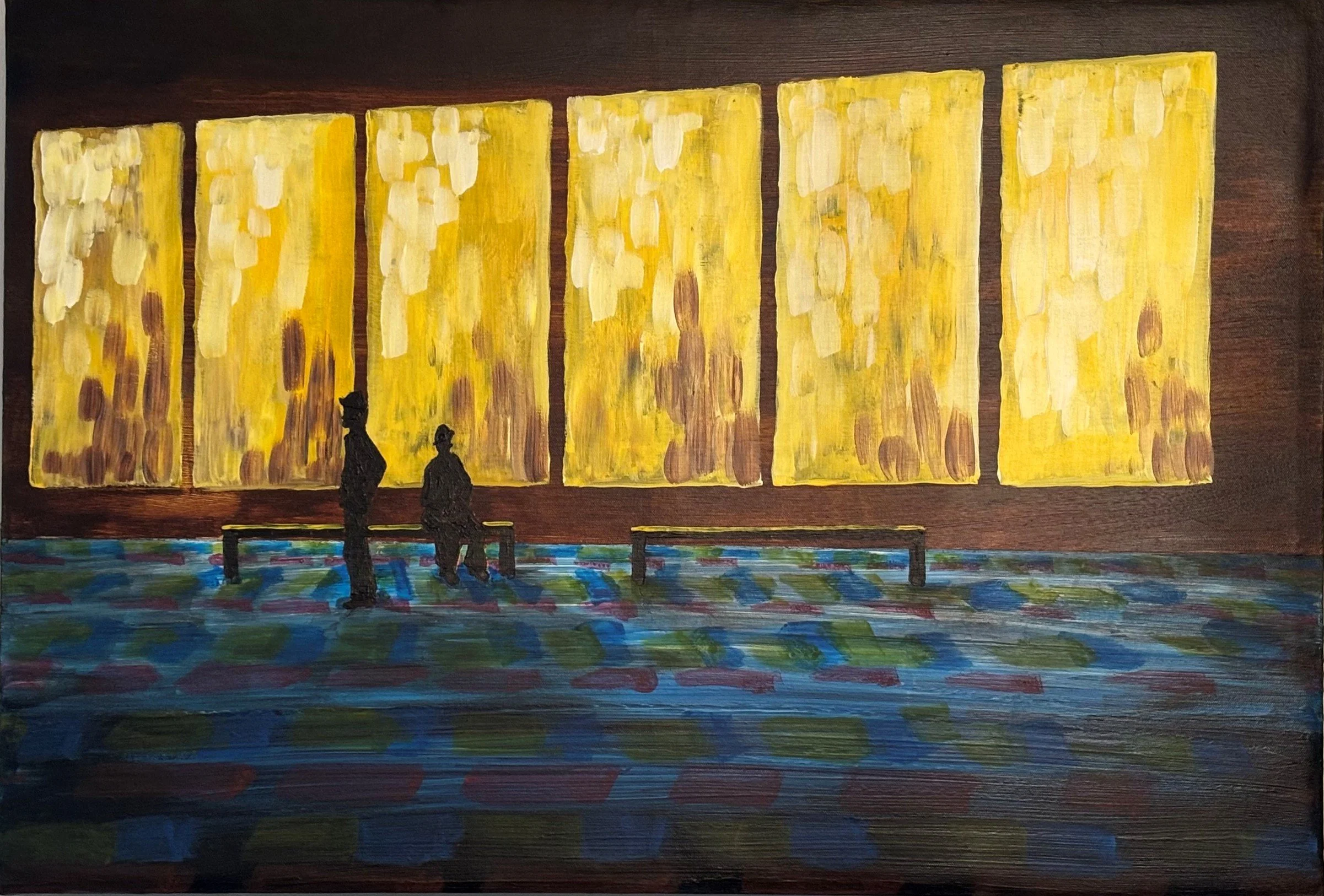 "Rosencrantz and Guildenstern," J. Gyurko. 23" x 35.5" unframed. 