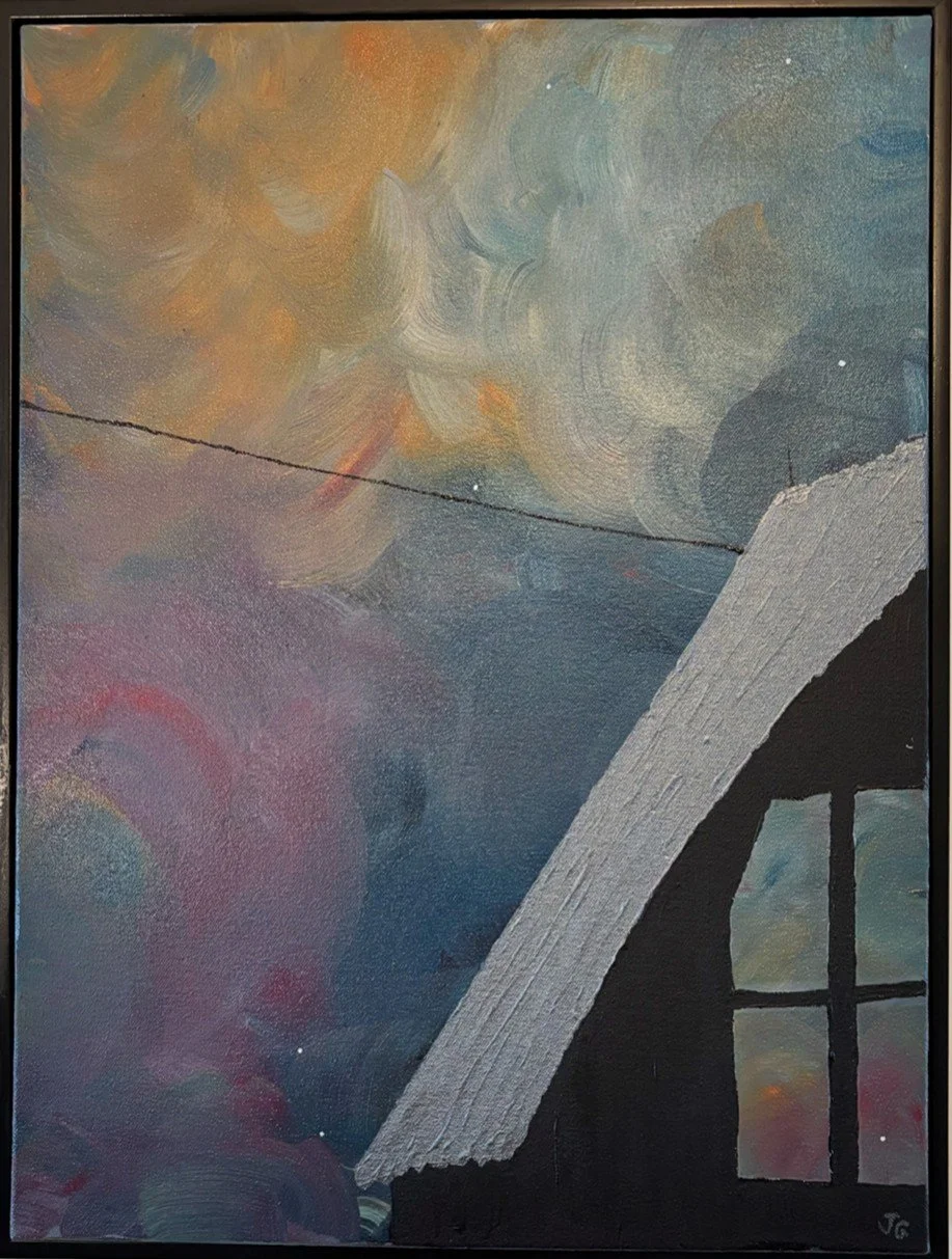 "Starry Night," J. Gyurko. 16" x 20" framed.