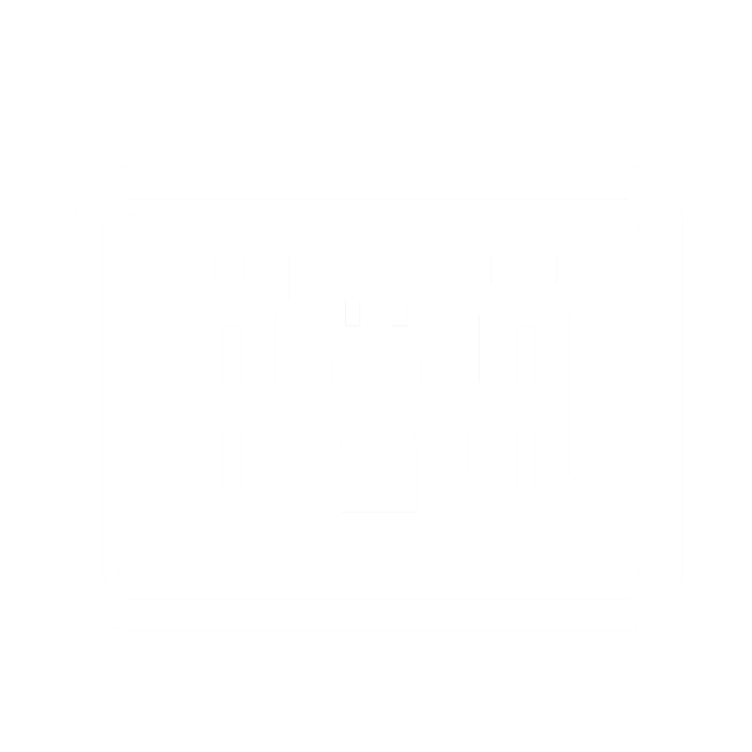 Icon of a castle with three towers enclosed in a rounded square border.