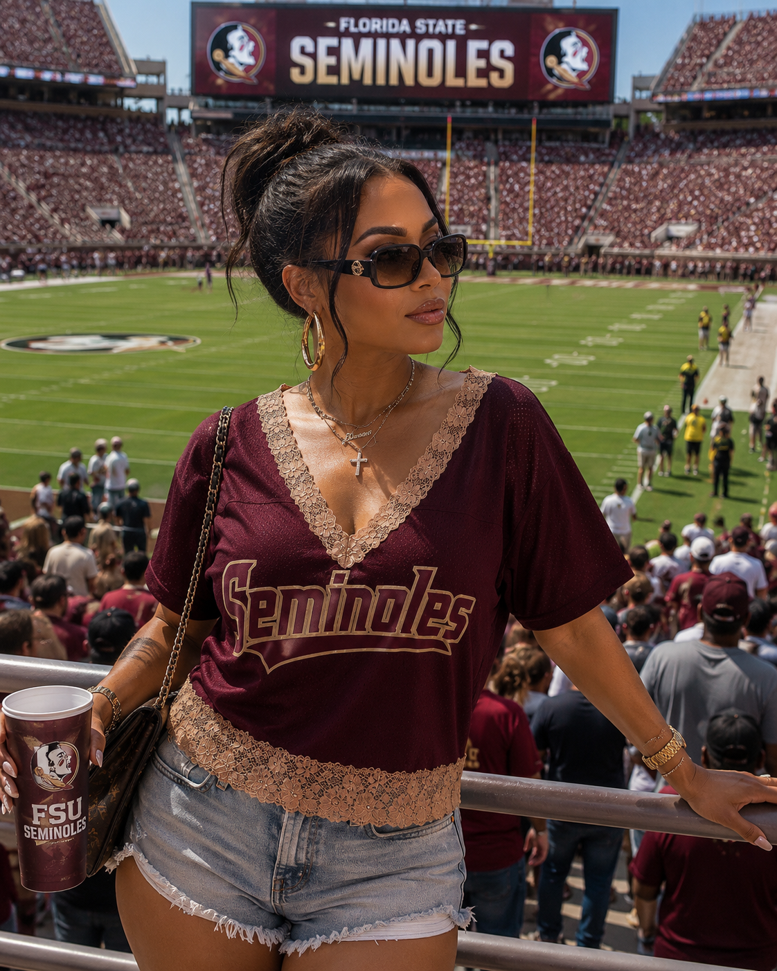 FSU Lace V-Neck Gameday Jersey
