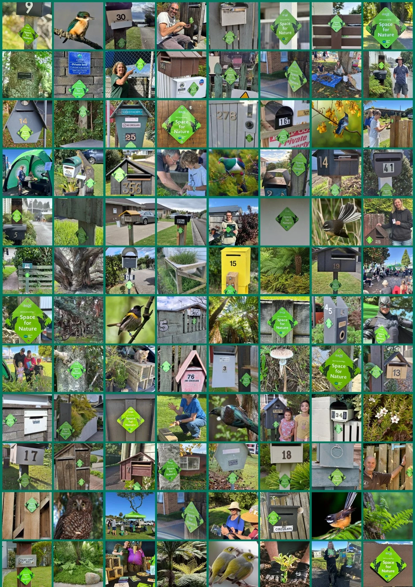 Space for Nature Letterbox signs collage of photos.
