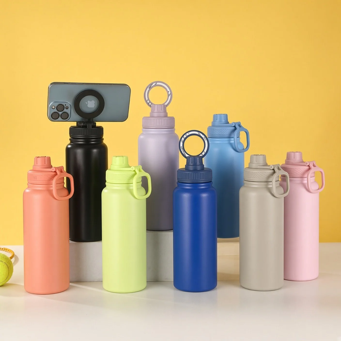 Mag-Safe Water Bottle with Magnetic Phone Holder