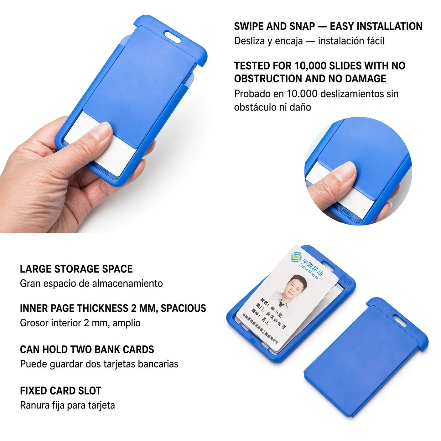 Vertical Plastic ID Card Holder with Lanyard