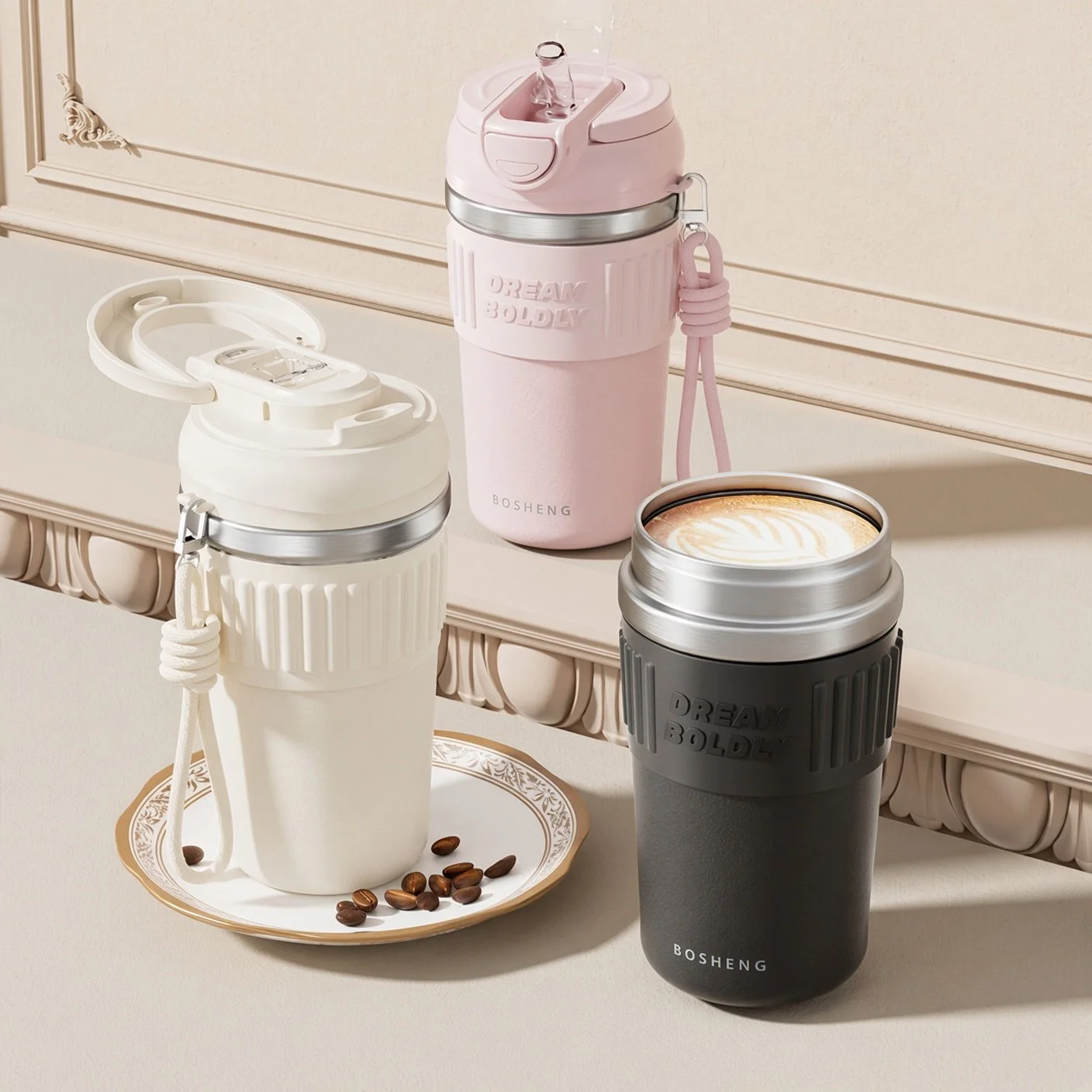 Travel Tumbler with Straw and Wide Spout