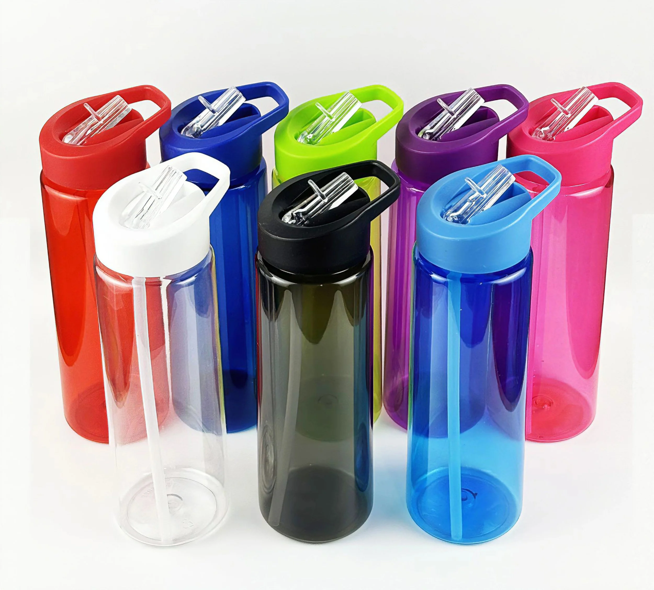 700ml Plastic Flip Straw Sports Water Bottle