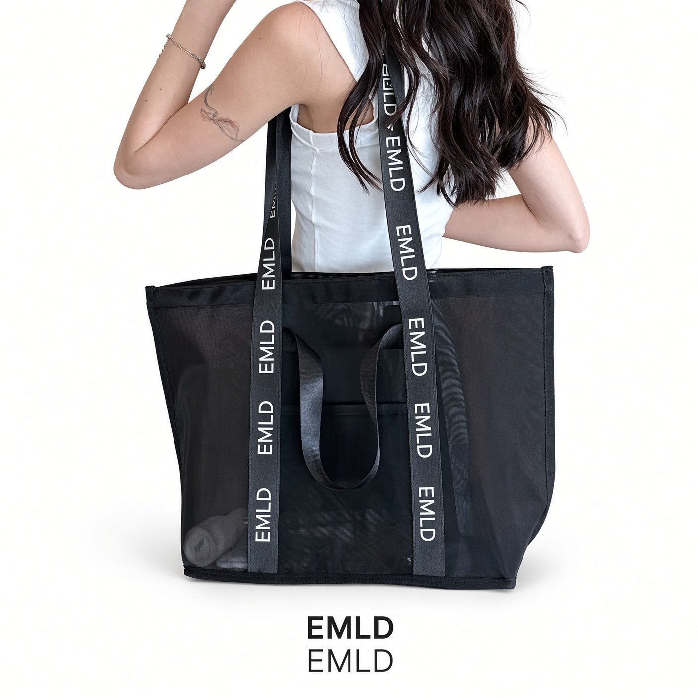 Large Nylon Mesh Shopping Tote Bag