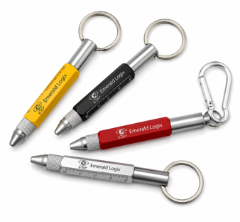 6 in 1 Metal Mini Multi-Use Pen Keychain