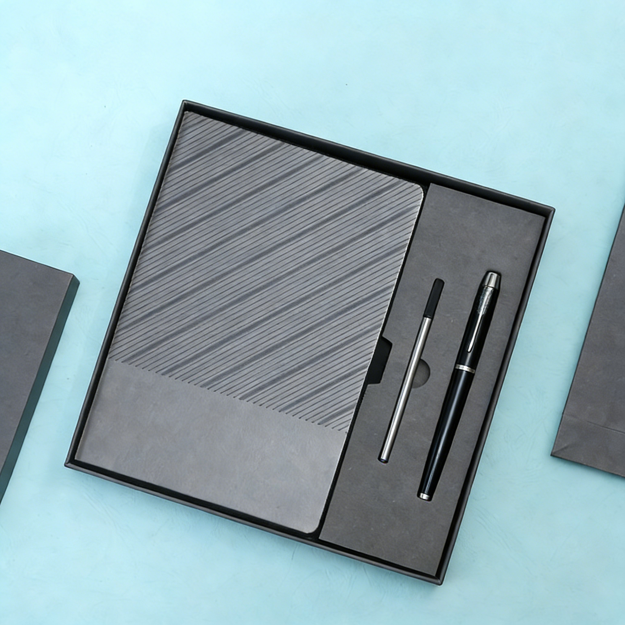Leather Notebook and Pen Gift Set