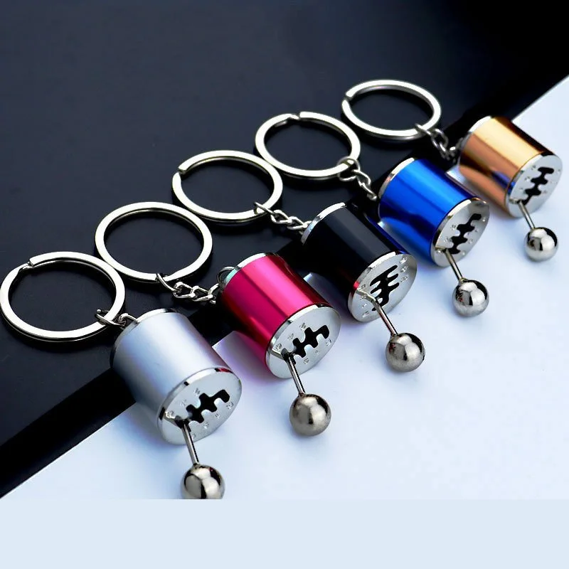 6-Speed Metal Gear Shift Keychain