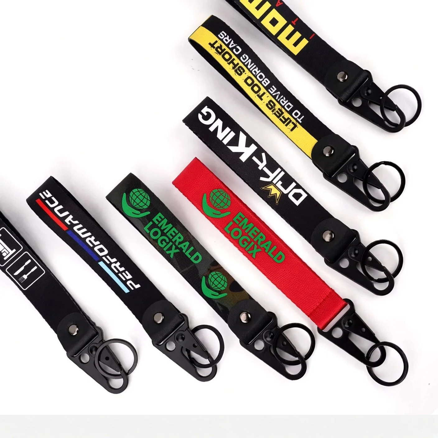 Custom Fabric Wrist Keychain with Carabiner Hook