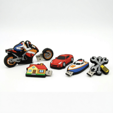 Custom Moulded Rubber USB Keychain