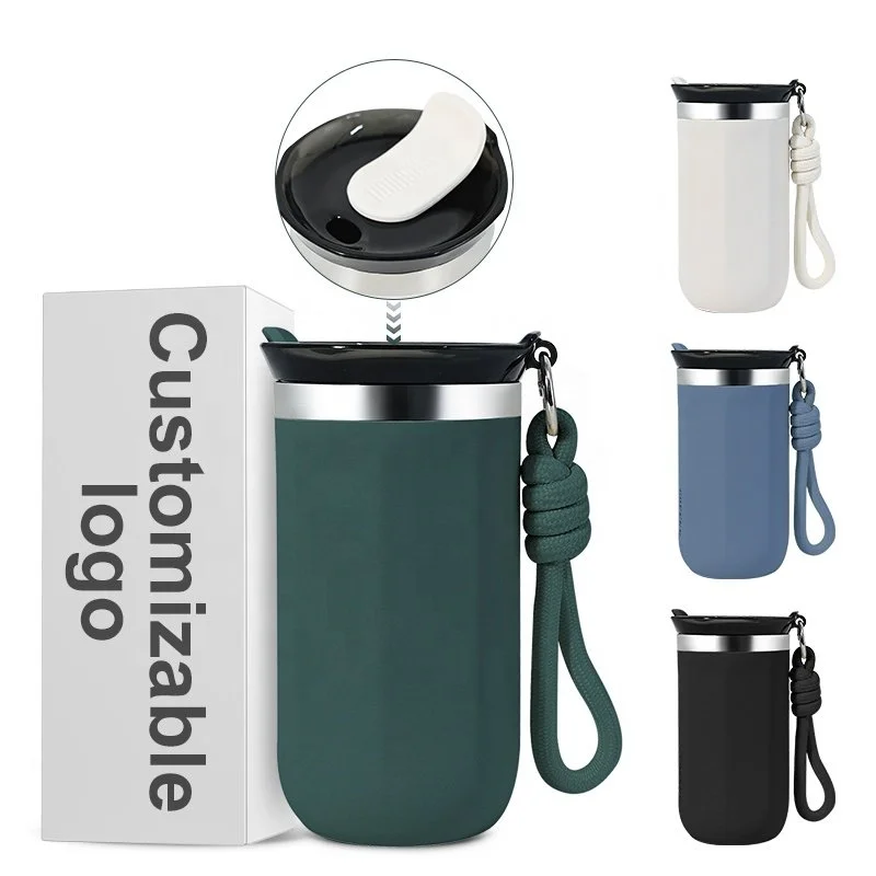 Insulated Travel Mug with Rope Strap