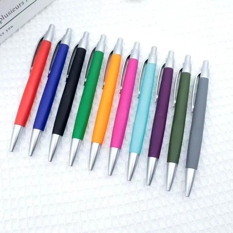 Premium Matte Barrel Rubber Coated Plastic Eco Click Pen