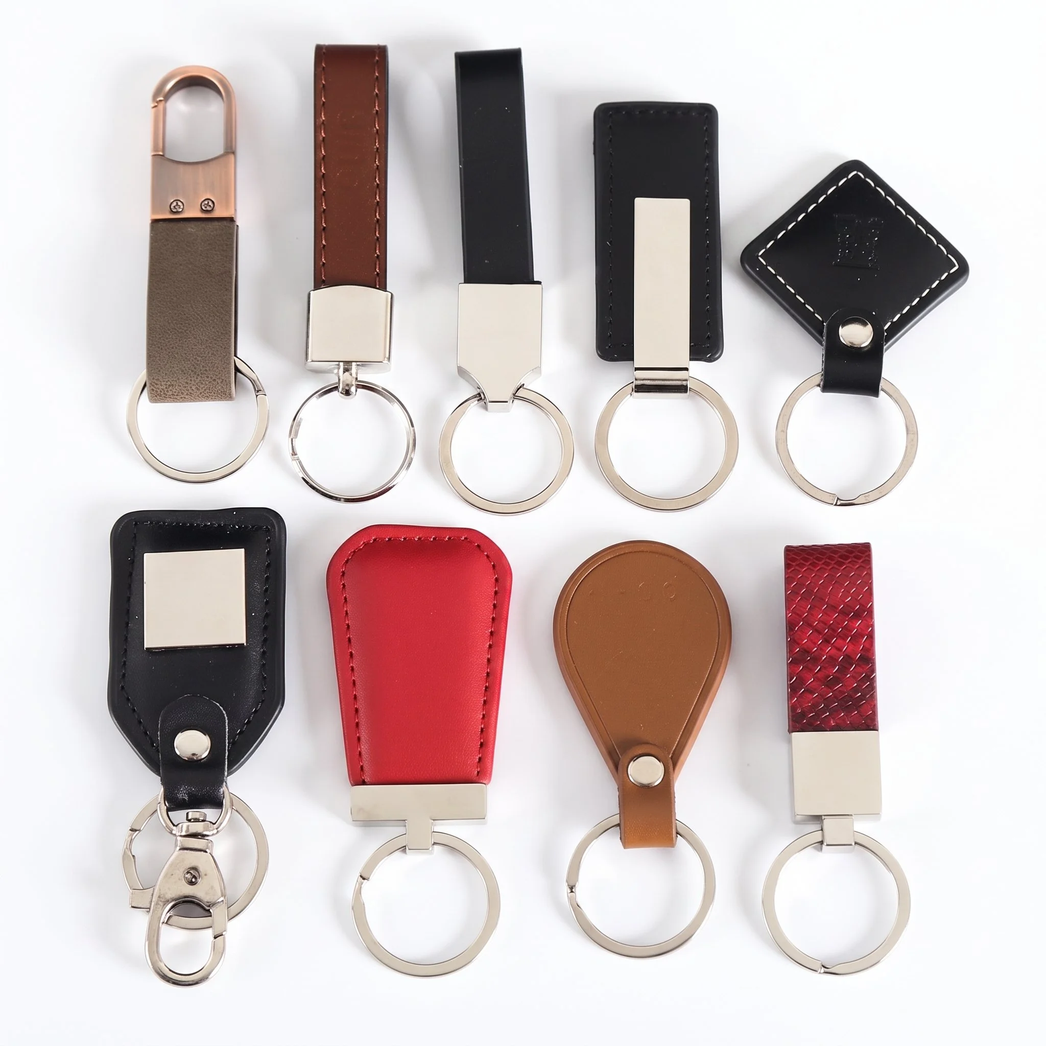 Leather and Metal Keychain