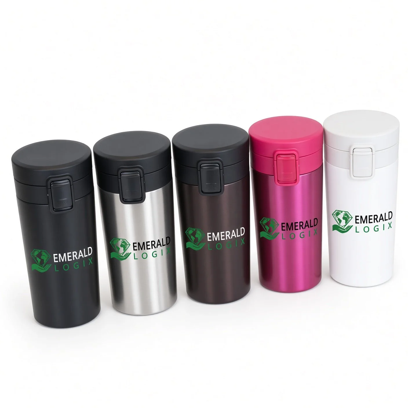 Stainless Steel Vacuum Travel Mug with Flip Lid