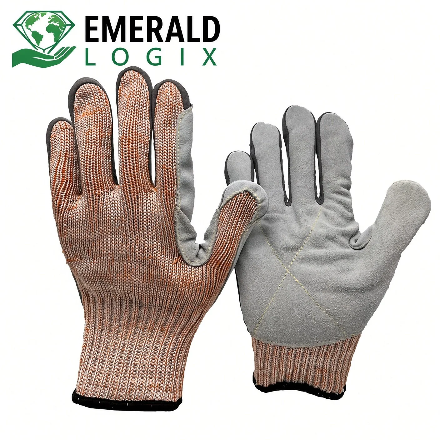 Cut Resistant Leather Palm Work Gloves