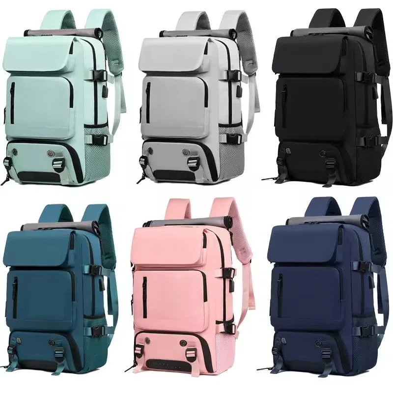 Nylon Travel Laptop Backpack with Shoe Compartment