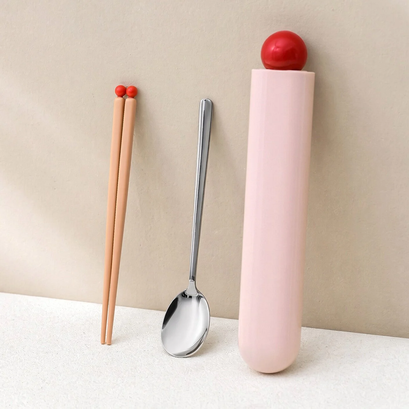 Portable Two-Piece Stainless Steel Cutlery Set
