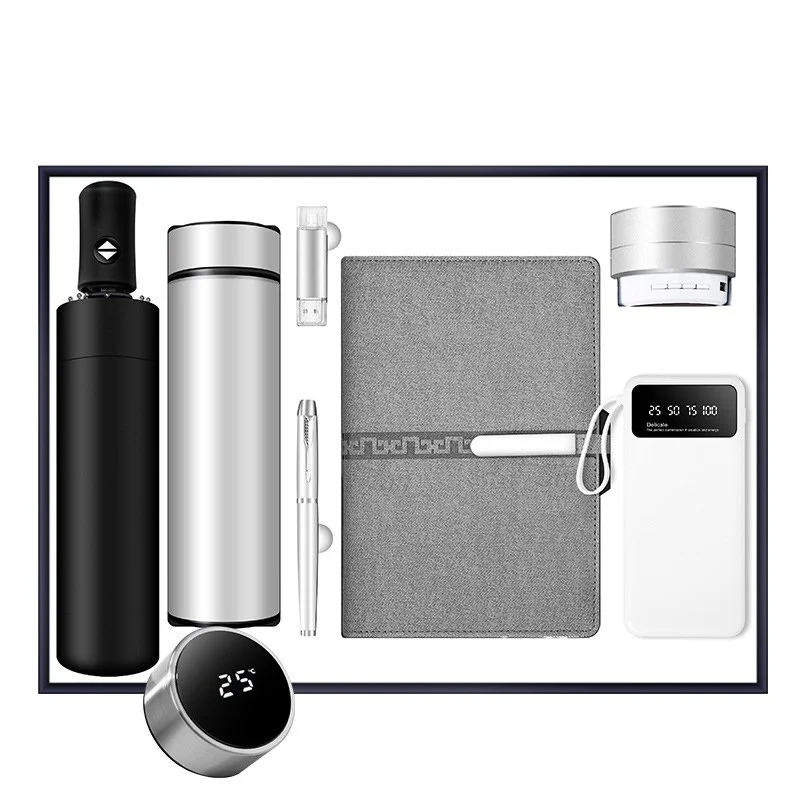 Corporate Gift Set with Stainless Steel Bottle, Notebook,Pen and Battery Charger