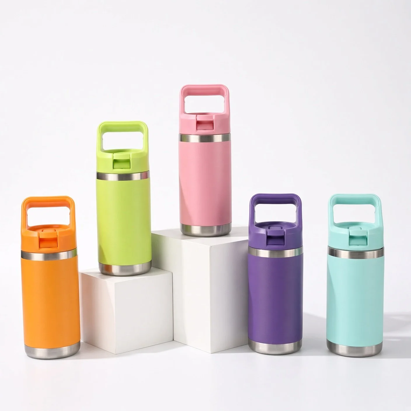 Insulated Straw Cap Bottle with Handle