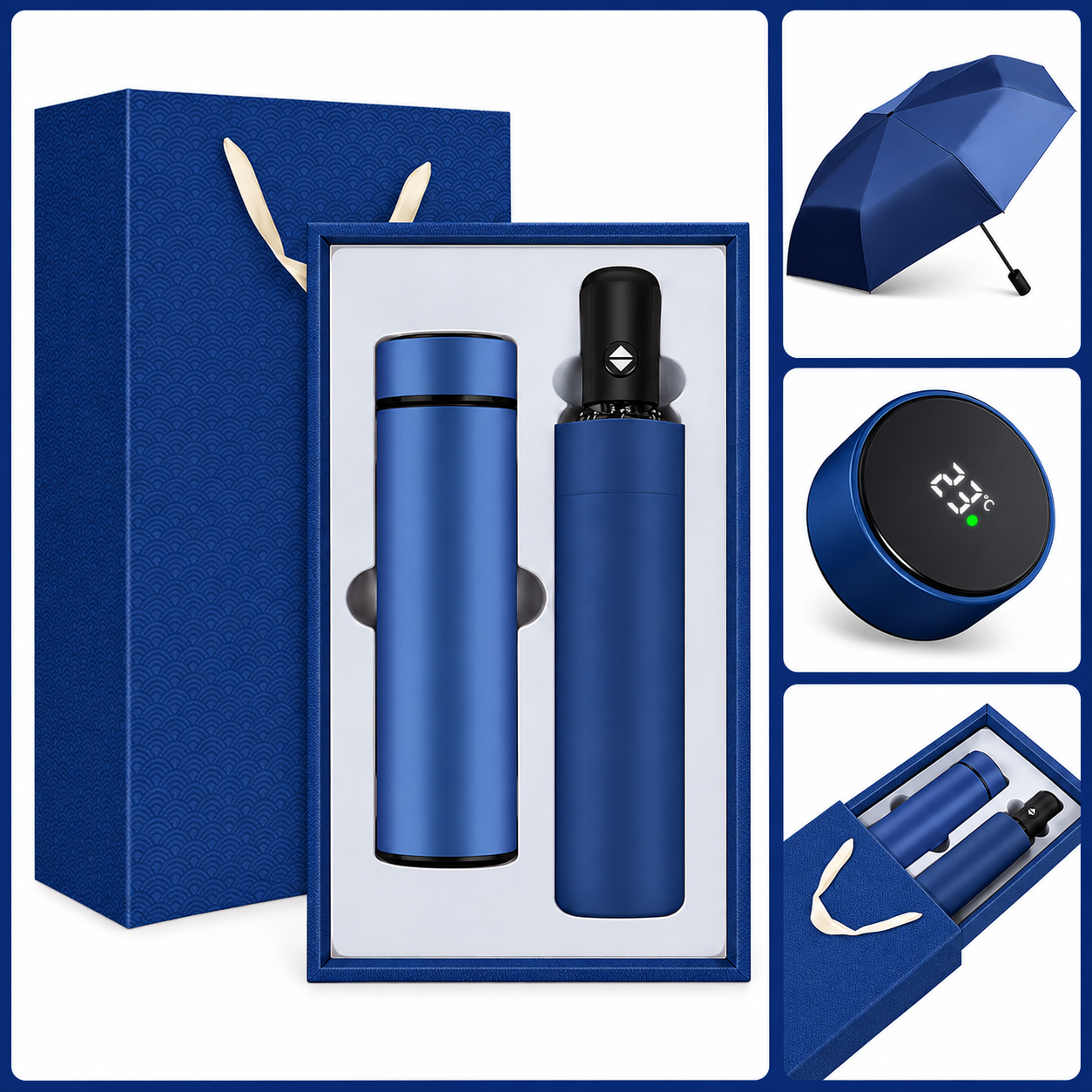 Executive Gift Set with Thermos Notebook and Umbrella