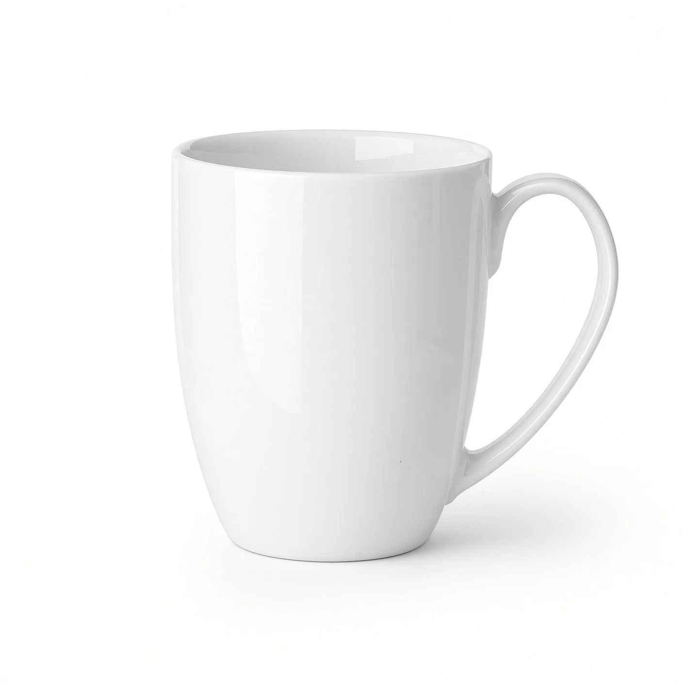 White Ceramic C-Handle Coffee Mug