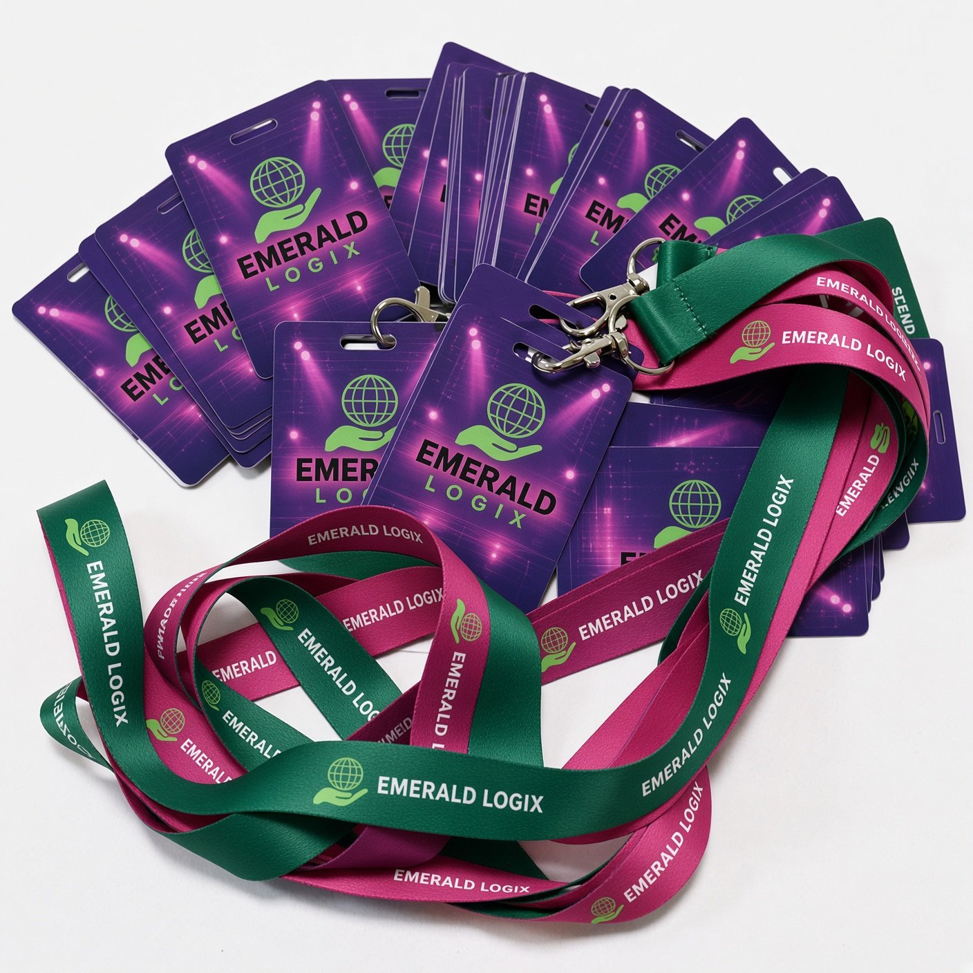 Printed Polyester Lanyard with PVC Event Badge