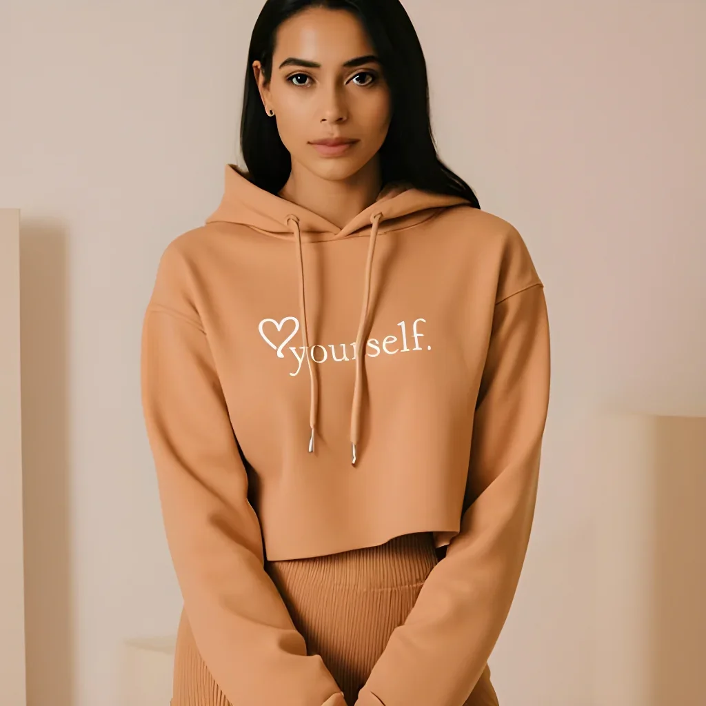Champagne Love Yourself Crop Hoodie