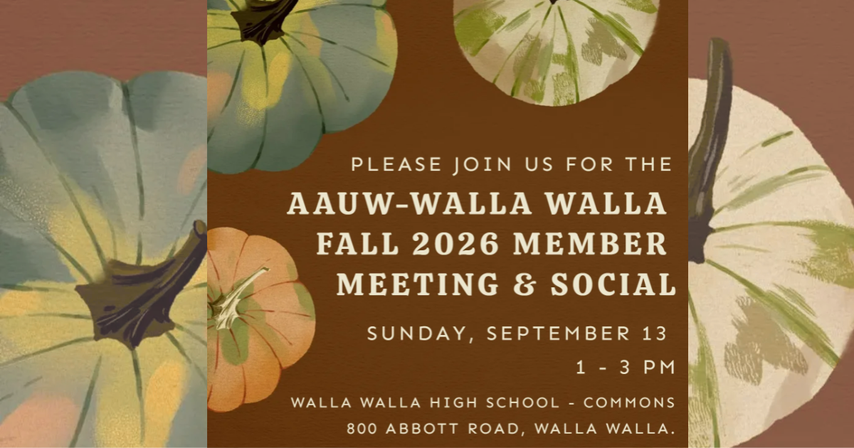 AAUW - Walla Walla Fall Member Meeting & Social 